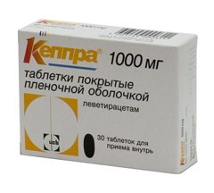 Таблетки, покрытые пленочной оболочкой, Кеппра