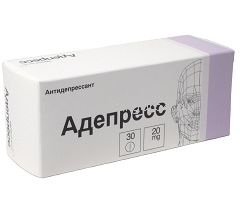 Таблетки, покрытые пленочной оболочкой, Адепресс