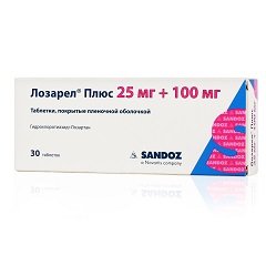 Таблетки, покрытые пленочной оболочкой, Лозарел Плюс